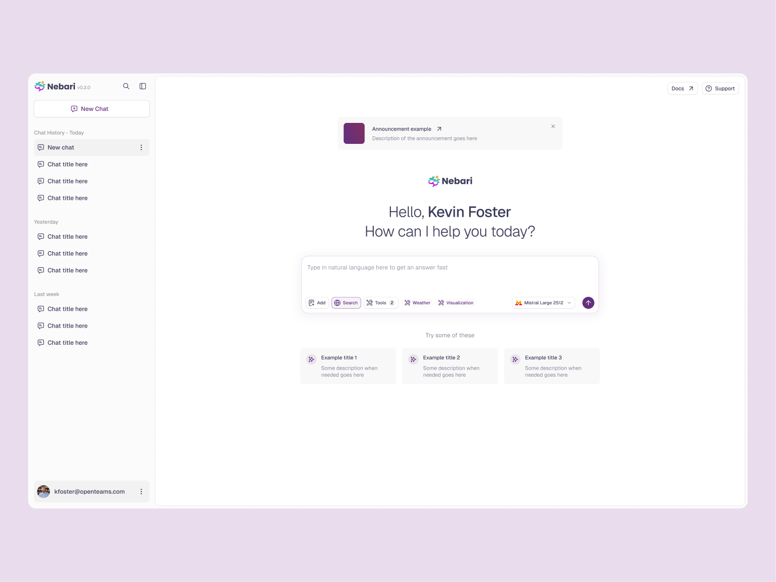 Product UX/UI Design - Nebari AI